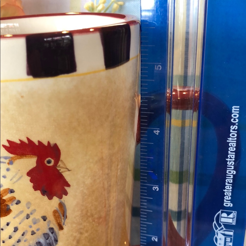 Rooster Design Mug with Red Handle - Picture 6 of 7